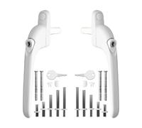 eSynic 2pack Universal Window Handles for UPVC 360° Rotation with 5 Multi-Size Spindles and Cuttable Screws Lockable PVC Window Handle with Key White Aluminum Ergonomic Espag Replacement Handle