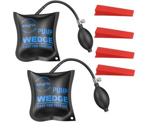 eSynic 2Pack Upgraded Air Wedge Door Pump Up Bags Rounded Corner Design Air Wedge Door Pump Up Bags Perfect Inflatable Air Wedge Load-Bearing 300 Pounds for Door Window Lifting