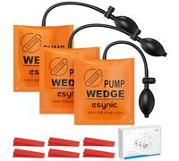 eSynic 3Pack Air Wedge Pump Up Bag Inflatable Smooth TPU Air Bags for Lifting Door Air Wedge Door Pump Up Bags Load-Bearing 297 Pounds/134KG with 6 Plastic Wedges-Orange