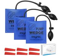 eSynic 3Pack Air Wedge Pump up Bag Inflatable Wedge Bags Smooth TPU Air Bags for Lifting Door Air Wedge Door Lifter Pump Load-Bearing 297 Pounds/134KG with 6 Plastic Wedges-Blue