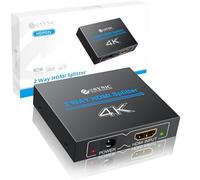 eSynic 4K/30HZ HDMI Splitter 2 Way HDMI Splitter 1 in 2 out HDMI Splitters HDMI 1.4 Dual Monitor Supports 4K& Full HD for HDTV PS4 Blu-ray Player Laptop Satellite etc