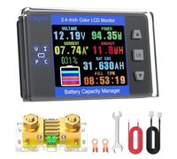 eSynic 500A Battery Monitor with Shunt 8-120V Car Battery Capacity Tester With Voltage,Current Indicator and Capacity Alarm Function Coulomb Meter Leisure Battery Monitor for RV Solar System
