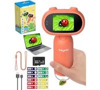 eSynic 500X-1000X Handheld Digital Microscope for Kids Rechargeable Mini Pocket Scope with 32G SD Card| 2.0" HD Screen| PC Connect | 12Pcs Slides,Science Edu Gift for Children Student Ages Over 6