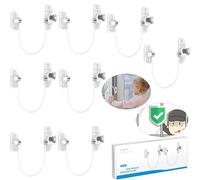 eSynic 8 Pack Solid Window Locks Child Safety Zinc Alloy&Stainless Steel Window Restrictors for Upvc Prevent Thieves Window Safety Locks Screw Mounting Window Safety Restrictors for Baby Home Safety