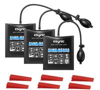 eSynic Air Wedge Pump Up Bag 3Pack Durable TPU Inflatable Pump Bag 15 * 16.5cm/5.9 * 6.5 Inch Air Wedge Door Pump Up Bags Load-Bearing 441 Pounds/200KG with 6 Plastic Wedges