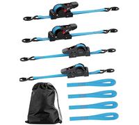 eSynic Auto Retracting Ratchet Tie Down Straps 4Pack - Heavy Duty 3.5m Retractable Ratchet Straps with S-Hooks 320kg Capacity Self Retracting Ratchet Straps with Breaking Strength 1411LBS/640KG Each
