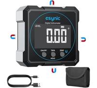 eSynic Digital Angle Finder Rechargeable Four-Sided Magnetic Digital Inclinometer Angle Gague Level Measuring Tool with LCD Display Zero & Holding Function