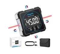 eSynic Digital Level Box with Electronic Laser Box Rechargeable Four-Sided Magnetic Digital Inclinometer LCD Display Angle Finder Gague 4 * 90° Angle Measuring Tool for Carpentry Woodworking etc