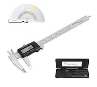 eSynic Digital Vernier Caliper & 32-Blade Feeler Gauge Set | 8"/200mm Stainless Steel Electronic Caliper Measuring Tool | LCD Display, Inch/Metric/Fraction Conversion