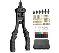 eSynic Durable Rivnut Tool Heavy Duty Rivet Nut Gun Rivnut Tool Kit Riv Nut Gun Set Non-Slip Rivnuts Tool with 125pcs Rivets Nuts Included 6 Size Mandrel M3 M4 M5 M6 M8 M10 with Carrying Case for Work