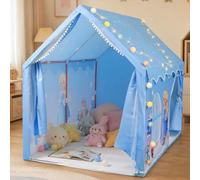 eSynic Large Kids Play Tent with Metal Poles, Bag, Mat & Lights, Easy Setup | 160×105×128cm, 15-min Quick Setup, Washable Dual Door Indoor Outdoor Playhouse for Toddlers 3-12, Christmas Birthday Gift