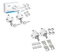 eSynic No Keys Version 2Pcs Sliding Patio Lock & 2Pcs Key Sliding Patio Door Lock