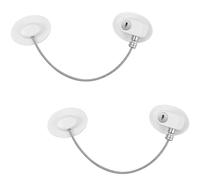 eSynic Popular 2Pcs Fridge Locks Refrigerator Locks Children Safety Freezer Restrictor No Drilll Freezer Cupboard Cabinet Lock with Keys for Children Baby Safety -White