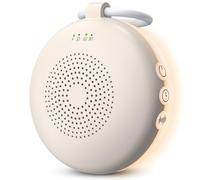 eSynic Portable Baby White Noise Machine Rechargeable Mini Sound Machine for Adults Sleep Travel with Adjustable Night Light| 110g Lightweight| Wireless Phone Connect| 3-Timer| Hanging Loop (Apricot)