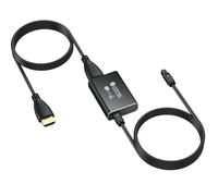 eSynic Professional 192khz Aluminum ARC eARC Audio Extractor ARC HDMI to Optical Audio Extractor with HDMI & Fibre Cable Support 5.0 Audio Format for HDTV to Soundbar(Must Connect TV eARC Port)