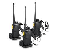 eSynic Professional 3PACK Long Range Digital Walkie Talkie for Adult Rechargeable Clear Sound Walkie Talkies with VOX Function Earpieces 2 Way Radio Noise Reduction for Indoor & Outdoor