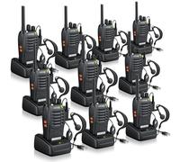 eSynic Professional Adults Walkie Talkies Set Rechargeable Two Way Radios (10 PACK-Black)