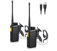 eSynic Professional Digital Walkie Talkie for Adult Long Range 2PACK Rechargeable Walkie Talkies with VOX Function Earpieces Hand Free 2 Way Radio Noise Reduction for Indoor & Outdoor