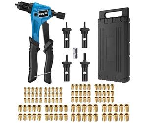 eSynic Rivnut Tool Professional Rivet Nut Gun 8 Inch Rivet Nut Tool Set Hand Rivnut Tool Kit Durable Rivnut Gun with 100pcs M3 M4 M5 M6 Rivet Nut Tools and Carrying Case to Make Your Job Easier
