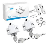 eSynic Sliding Patio Door Lock 2Pcs Professional Sliding Patio Lock Patio Door Security Lock Durable French Patio Door Lock White Sliding Window Locks Set Perfect for Home Safety