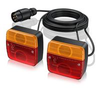 eSynic Trailer Light Set Professional 2pcs 12v Rear Tail Light Trailer Lights Waterproof Brake Indicator Trailer Light Set With 7.5 m Cable Working as Indicator Lights,Tail Rear Lights (E-Mark)