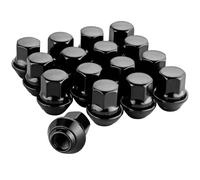 eSynic Wheel Nuts Set for Ford Professional 16Pcs M12x1.5 Wheel Nuts 19mm Hex Locking Nut Bolts Black Mild Steel Taper Washer for Ford Focus Fiesta Mondeo Kuga KA etc