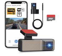 eSynic Wifi Dash Cam Front and Rear 2K 1440P Car Cameras with Phone App Control| 32GB SD Card| Night Vision| 160°+140° Dashcams Wide Angle|24H Parking Mode| G-Sensor| Loop Recording for Cars Vans etc