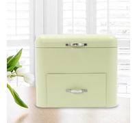 Esyogen Bread Boxes with Drawer Green Bread Storage Box Large Capacity Bread Fresh Keeper Organizer - 30x20.5x26.5 cm - for Storing Breads, Pastries, Doughnuts