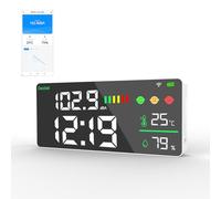 ESYSMSToz wifi noise monitor,4-in-1,Decibel Meter Sound Level Reader/Time/Humidity/Temperature,Wall Hanging 11 inch Large LED Display,Degrees Celsius ℃
