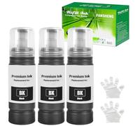 ET-2810 Ink Compatible with Epson ink refill bottles for EcoTank ET-2861 ET-2860 ET-1810 ET-4800 ET-2810 ET-2811 ET-2812 ET-2814 ET-2815 ET-2830 ET-2711 ET-4700 ET-2726 (3 Pack, Black x 3)