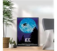 ET, E.T. the Extra-Terrestrial, 80s Movie Print Vintage Nostalgic Film Poster, A4 A3 Size Frame Options,Home, Pub, Café, Bar Decor Wall Art Print, House gift for movie lovers (A3 Print Only)