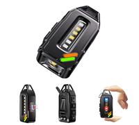ET Mini Rechargeable Keychain Torch,700 Lumens EDC Small Torches Led Super Bright, Clip-On Waterproof Flashlight with 9 Modes & Magnetic Base & COB Side Light keyring torch for Camping, Hiking,Outdoor