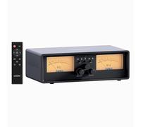 ET30 VU Meter Amplifier Speaker Selector Switch Box, 2 in 2 Out Vintage Switcher, with DB Panel Display & Remote Control, for Stereo Class A, B, AB, D, Tube Amps Home Audio Component