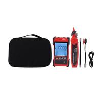 ET616 Network Cable Tester Multimeter Multifunctional Line Finder with LCD Display for Cable Sorting Network Maintenance Telephone Wire Testing ABS Material 513g Weight (Red)
