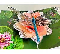 ETA 3D Flower Birthday Pop up Card, 3d Lotus and Dragonfly Card for Girlfriend, Wife, Mum, Grandma, Teacher's Day, Mother Day, Anniversary, Thinking of You, Thank you, F21