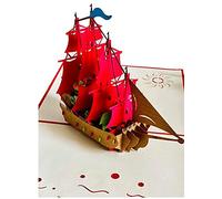 ETA 3D Ship Pop Up Card, 3D Ship Card, 3d Happy Birthday Card For Boyfriend, Men, Son, Dad, Vessels, Boat, Skull, Island, Fun, Father's Day, S02
