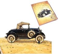 ETA 3D Vehicle Pop-Up Card Vintage Ship Steam Train Car Tractor for Father's Day, Retirement Card, Birthday Card for Him, Kids, Dad, Husband, Son, Grandpa (Vintage Car H37)
