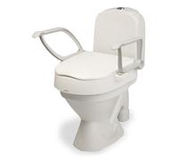 Etac Raised Toilet Seat, Height Adjustable, Mobility Aid for Bathroom, with Armrests, for Elderly/Handicapped