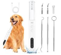 ETACCU Dog Plaque Remover for Teeth, Low Noise Pet Sonic Tooth Cleaner Tartar Remover with LED Light, 5 Modes Teeth Cleaning Plaque Stain Removal, White