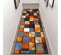 Etaclover Geometric Trellis Runner Rug,Rubber Backed Non Slip,Washable,Soft Touch Runner Rug For Living Room/Kitchen/Hallway/Bedroom/Corridor
