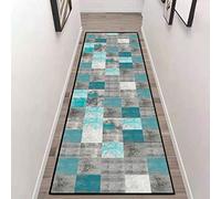 Etaclover Geometric Trellis Runner Rug,Rubber Backed Non Slip,Washable,Soft Touch Runner Rug For Living Room/Kitchen/Hallway/Bedroom/Corridor