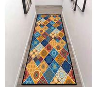 Etaclover Geometric Trellis Runner Rug,Rubber Backed Non Slip,Washable,Soft Touch Runner Rug For Living Room/Kitchen/Hallway/Bedroom/Corridor