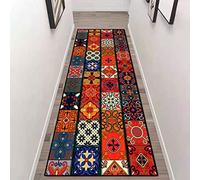 Etaclover Geometric Trellis Runner Rug，Rubber Backed Non Slip，Washable,Soft Touch Runner Rug For Living Room/Kitchen/Hallway/Bedroom/Corridor