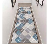 Etaclover Geometric Trellis Runner Rug，Rubber Backed Non Slip，Washable,Soft Touch Runner Rug For Living Room/Kitchen/Hallway/Bedroom/Corridor