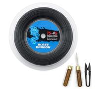 Etada 16 Gauge Polyester Tennis String Reel 660ft (200m) - Durable Control Tennis Racket Strings with Carbon Steel Cutter & Wooden String Straightener, Black