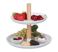 Relaxdays 2 Tier Etagere Made of Wood and Plastic