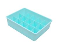 ETAINGYEUN 15 Compartment Drawer Organiser, Stackable Clothes Underwear Organiser, PP Material Wardrobe Organiser with Lid for Storage Underwear, Socks,Ties,Blue
