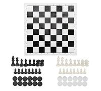 ETAINGYEUN Portable 2 in 1 Chess and Checkers Set Light Weight Foldable Board Games for Some people and Adults Travel Chess Set Party Camping Hotel Lobbies Sturdy PS Material 25x25cm