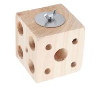ETAINGYEUN Wooden Bird Building Blocks Toys Safe Sturdy Chewable Love Bird Fitness Pinewood (7cm)