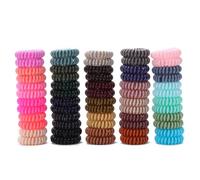 ETANEAR Spiral Hair Ties, 60-Pc Elegant Hair Scrunchies Elastic Hair Ties for Women's Hair Comfortable, Non-Slip, No Damage Perfect for Various Occasions/Styles, Ideal Gift for Girls, Kids